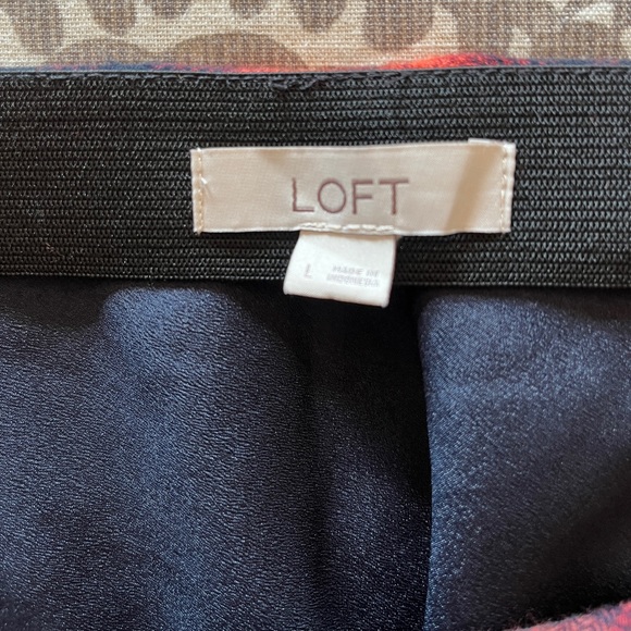 Loft Orange and Navy Plaid Mini Skirt - Picture 5 of 9